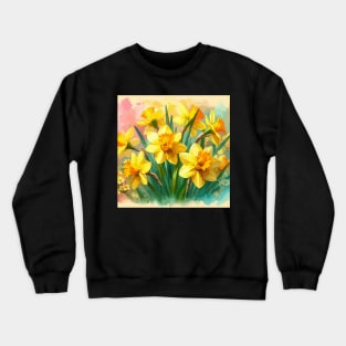 Yellow Daffodil Flowers Crewneck Sweatshirt